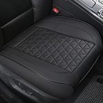 PU Leather Car Seat Cover Anti-Slip Car Front Seat Cushion Edge Wrapping Bottom Pad Fits Auto (Sedan/SUV/Truck/Van/MPV) 21.26"×20.86" Black 1 Piece