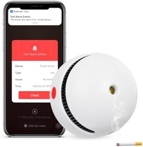 1 Pack Interconnected Smart Smoke Detector Smoke Alarm Bluetooth Real-Time App Alerts, Wi-Fi Smoke Detector Fire Detectors for Home Connectivity & 10-Year Battery Life & Multi-User Binding