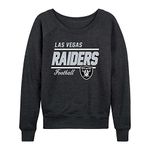 Team Fan Apparel NFL Womens Crew Neck Light Weight, Gameday Apparel, Slouchy Fit Raglan Crewneck Pullover for Women (Las Vegas Raiders - Black, Womens Medium)