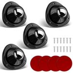 JICOOT Self Adhesive Caster Wheels - 360° Swivel Wheels for Furniture - 1 Inch Steel Ball Caster, 200Kg Loading Capacity, Low Profile Roller for Small Appliance Storage Bins (4 PCS, Black)