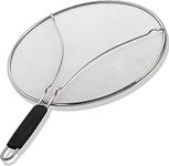 Grease Splatter Screen for Frying Pan 13" - Stops 99% of Hot Oil Splash - Protects Skin from Burns - Splatter Guard for Cooking - Iron Skillet Lid Keeps Kitchen Clean - Stainless Steel