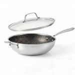 Lagostina Resistere Stainless Steel Wok, 30cm / 5.1L, Lago-Mesh Technology, Thick-Clad Body, Scratch Resistant, Induction Safe, Oven Safe 350°F, Silver