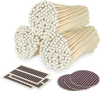 4" White Matches + Striker Stickers Included | 300 Classy White Tip Decorative Safety Matches | Premium Long Matchsticks | Unique Gifts, Home Decor, & Candle Accessories by Thankful Greetings