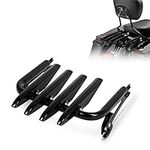 Motorcycle Stealth Detachables Two-Up Luggage Rack Compatible with Harley Touring Street Glide Road Glide Electra Glide Road King CVO 2009-2023 (Gloss Black)