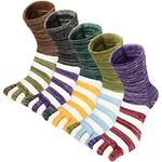 Artfasion Men's Toe Socks Cotton Fun Casual Athletic Running Ankle Five Finger Crew Socks 5 Pair, Toe Socks Mix-5 Pairs, 6-9