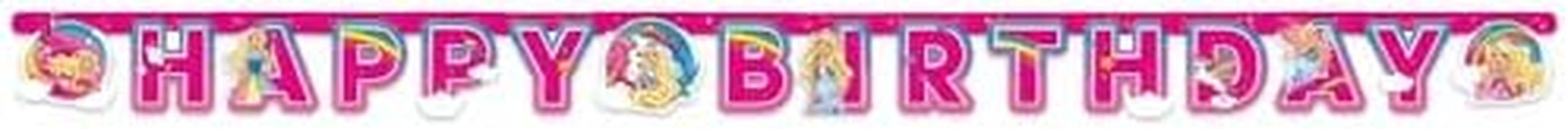 Amscan 9902529 - Catena party Barbie Dreamtopia, carta, 200 x 15 cm, buon compleanno, compleanno, ghirlanda, decorazione da appendere