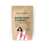 MOUNTAINOR Bikini Wax Powder for Women with Chandan & Aloevera | Bikini Hair Removal Wax Powder, Painless No Harmful Chemicals, No Irritation, No Skin Rashes - 100 gm