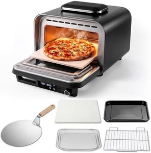 KINGWISE Electric Pizza Oven Countertop, 6-in-1 Pizza Oven Air Fryer Combo, Heats Up to 750°F, 1800W High Power, 21-Quart Capacity, Fits 13 Inch Pizza, IPX4 Waterproof, Indoor & Outdoor Use