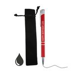 Personalize Pro Custom Ballpoint Pen | Personalised with Your Choice of Text | Pen Gifts for Men Women Student | Aluminium, Fine Point & Black Ink | Unique Present, With Black Pouch (Red)