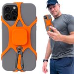Pulpo Anti Theft Phone Leash with Retractable Dyneema Tether, Secure Phone Leash and Strap for Skiing, Kayak, Travel and Festivals, Fits Smartphones up to 6.8 Inches, Annoying Orange