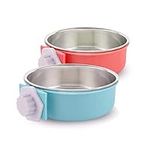 Dog Bowl, Stainless Steel Bowl for Dog Crate, 2 Packs Removable Crate Dog Bowl Water and Food Bowl for Pets Cat Puppy Rabbits