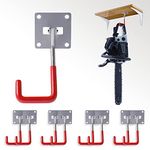 HAISHINE Garage Hooks, 8 Pack Adjustable Hooks for Wall Storage, Stainless Steel Heavy-Duty Utility Hooks with Anti-Slip Coating Organizing for Chainsaws, Bike, Garden Tools(Screws and Dowels Include)