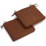 Blazing Needles Micro Suede 19-Inch by 20-Inch by 3-1/2-Inch Zippered Cushions, Chocolate, Set of 2