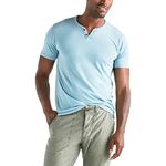 Lucky Brand Men's Burnout Button Notch Neck Shirt, Delphinium Blue, XXL