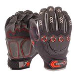 Karbonhex Karbon - Work and Bike Riding Anti-Impact/Impact Resistant Dorsal TPR & KXP™ Palm Padded Hand Gloves to reduce impacts, shocks and vibrations Pack Of 1 Pair