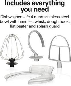 Hamilton Beach Stand Mixer, Black – 7-Speed Kitchen Mixer