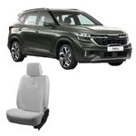 Cool 'n' Cool Premier Towel Car Seat Cover with Head Rests Compatible for Kia_Seltos (White)