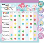 Reward Chart for Kids – Mermaid Magnetic Kids Behavior Chart, Pad with 26 Chore Charts, 1920 Star Stickers, 36 Incentive Stickers, Responsibility Chart for Kids Girls Toddlers - Kids Chore Chart