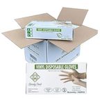 Sturdy Pack Vinyl Gloves- Powder-Free, Disposable, Latex-Free- For Cleaning, Food Handling, Clear, Medium - 10 Boxes (1000 Pcs)