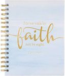 Eccolo Faith Prayer Journal, Spiral-Bound Hardcover, Full of Inspiring Bible Verses, 96 Pages, 12 Dividers, 6 Sticker Sheets, 4 Folder Pockets. 8.5 x 7.25