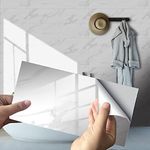 HORIWE Marble Tile Stickers for Kitchen Bathroom Backsplash PVC Waterproof Oil Proof DIY Self Adhesive New Wall Stickers Home Decor (White Marble Pattern-4, 30x15cm(12"x6") - 16PCS)