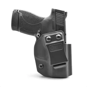 GRITR IWB Kydex Right Hand Gun Holster Compatible with Smith & Wesson M&P Shield/M&P Shield Plus with 1.5" Belt Clip, Open Bottom, Optic Cut, Adjustable Retention