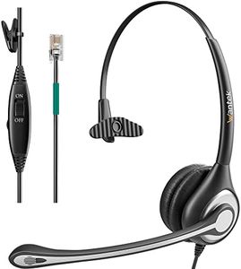 Wantek Corded Telephone Headset Mono w/Noise Canceling Mic for Avaya Aastra Allworx Adtran Alcatel Lucent AltiGen Comdial Digium Gigaset InterTel Mitel Plantronics MiVoice Landline Deskphones(F600S1)