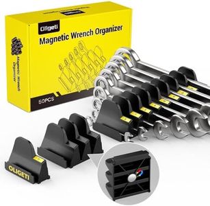 Oligeti 50pcs Magnetic Wrench Organizer Set for Metal Tool Box,Modular Wrench Holder with Metric&SAE Labels