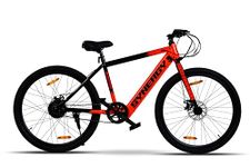 SYNERGY B2 Electric Cycle with Dual Disc Brakes, 250w BLDC Motor, 10.4Ah Li-Ion Battery, LCD Speedometer, 95% Pre-Assembled with Charger, Red Color (LCD Display-10.4ah)