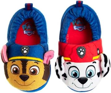 Nickelodeon Paw Patrol Boys Plush Slip On Slippers, Size 9-10 Toddler, Blue