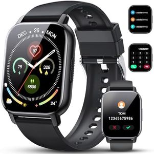 Poounur Smartwatch Uomo Donna con Effettua o Risposta Chiamate, 1.85" Orologio Digitale Cardiofrequenzimetro Sonno Contapassi, 100+ Modalità Sportivo Orologio Fitness, IP68 Smart Watch per Android iOS