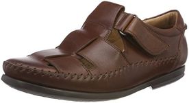 Clarks Men's Un Gala Strap Closed Toe Sandals, Brown (Dark Tan Lea), 9 UK