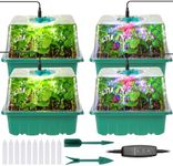 Seed Starter Trays with Grow Lights, 48 Cells Seed Starter Kit with Lights, 3 Lighting Mode, 4 Timing Set, Germination Kit for Seed Starting Trays, Seedling Starter with High Humidity Control Domes