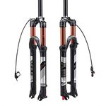 BUCKLOS 【US Stock】 26/27.5/29 Travel 120mm MTB Air Suspension Fork, Rebound Adjust 1 1/8 Straight Tube QR 9mm Remote Lockout XC AM Ultralight Mountain Bike Front Forks