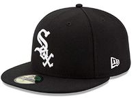 New Era Mens Chicago White Sox Wool 59Fifty Fitted Hat, Adult, Black/White, 7 5/8