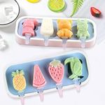 Generic Popsicles Molds, Mini Popsicle Molds for Kids Baby Cute Shapes Silicone Popsicle Molds BPA Free Reusable Ice Cream Mold Popsicle Maker Homemade DIY Set (2Pcs Animal&Pineapple)