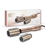 BaByliss Big Hair AS952E Dual Rotating Hot Air Brush with Ion Technology 2 Attachments Champagne 33.2 x 6 x 6 cm