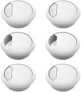 6 Pcs 2 Inch Plastic Desk Cord Cable Hole Cover Grommet Computer Cable Hole Cover Plug Cap White