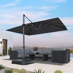 PURPLE LEAF Patio Cantilever Umbrella 10' x 13' Large Space for Pool Black