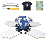 VEVOR Screen Printing Machine, 4 Color 4 Station 360° Rotable Silk Screen Printing Press, 21.2x17.7in Screen Printing Press, Double-Layer Positioning Pallet for T-Shirt DIY Printing