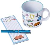 Silver Buffalo Friends Central Perk I'd Rather be Watching 20oz Camper-Style Coffee Mug w/Pen and Note Pad