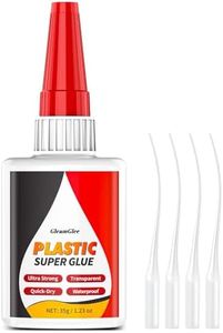 Plastic Glue, Super Glue for Plastic Repair, Heavy Duty Instant Glue - Waterproof, Heat-Resistant, Clear Adhesive for PLA, Toys, Car, ABS, PVC, DIY Kits, 3D Printing, and More - 35g