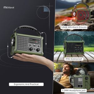 Mesqool Portable Emergency Radio – 12000mAh Power Bank, Green