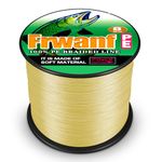 Frwanf Braided Fishing Line 8 Strands Super Strong PE Fishing String ExtremePower Fishing Braid Line for Saltwater and Fresh Water 15LB Test 300M/328Yards Yellow