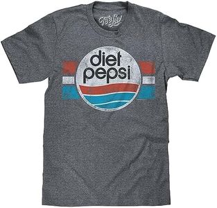 Tee Luv Men's Diet Pepsi Shirt - Retro Pepsi Logo Graphic Tee Shirt, Graphite Heather, L