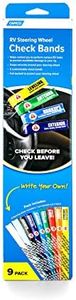 Camco RV Steering Wheel Check Bands - Pre-Labeled and Customizable Important Task Reminders to Place on Your RV Steering Wheel So You Won't Forget |Excellent for Camping and Traveling - (53098)