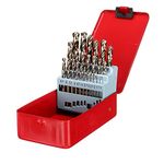 LudoPam Cobalt Metric Drill Bit Set(1mm-13mm/25pcs), M35 Jobber Length Twist Drill Bits,Straight Shank for for Hardened Metal, Stainless Steel, Cast Iron and Wood Plastic with Indexed Storage Case