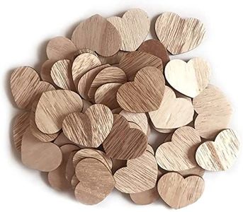Wooden Hearts for Crafts - for Guest Book - Small Wooden Hearts - Wood Tokens - Cutout Hearts - Wood Hearts for Crafts 50 Pieces (Rustic Hearts)
