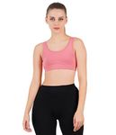 LAVOS Bamboo Cotton Comfort Bras for Women Non Padded Non Wired Full Coverage Soft Breathable Great Elastic Comfortable Super Smooth, Sweat-Wicking Fabrics Especially for Yoga Workout (M) Coral Pink