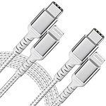 USB C Lightning Cable 2m 2Pack, 6.6ft USB C to Lightning Fast Charging Cable Braided Type C Lightning PD Power Delivery Charging Cable Compatible with Apple iPhone 14 13 12 11 Pro Max Xs 8 7 Plus SE